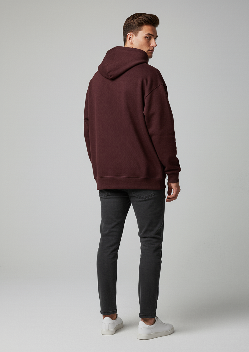 MODRIP's Maroon Oversized Unisex Hoodie