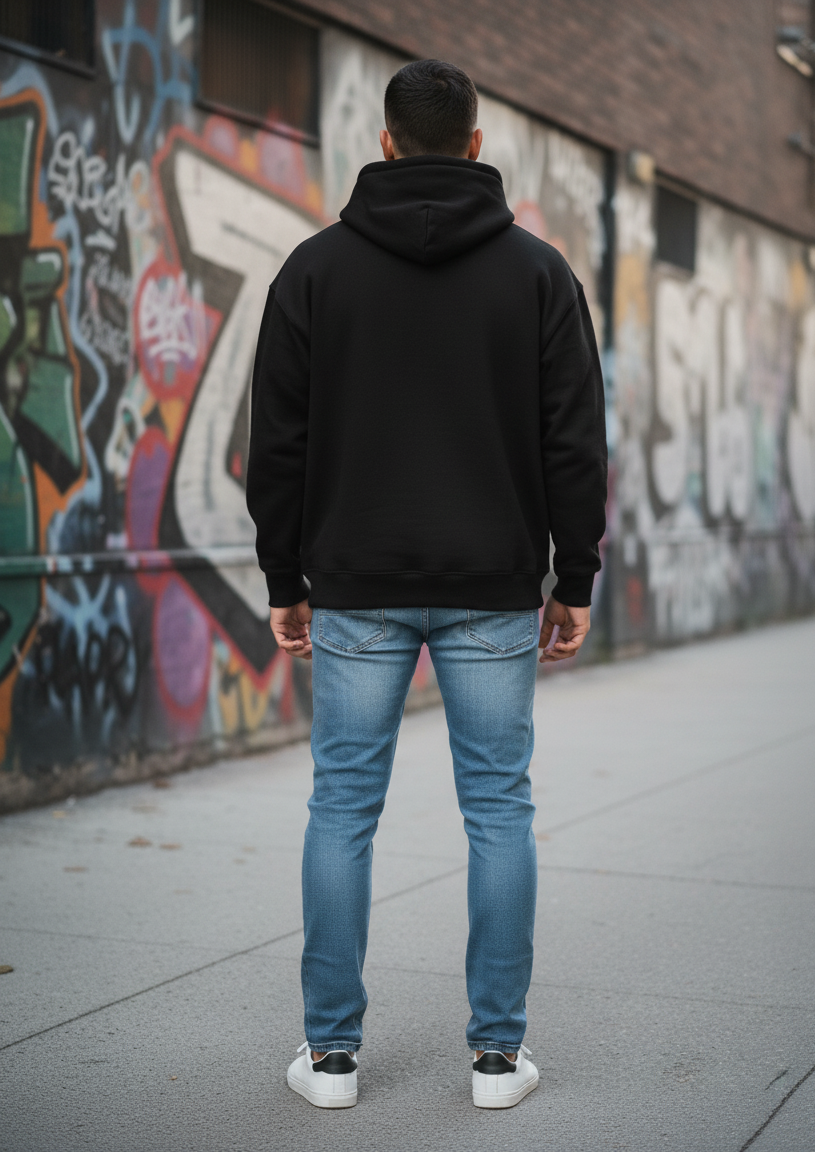 MODRIP's Axiom Black Oversized Unisex Hoodie