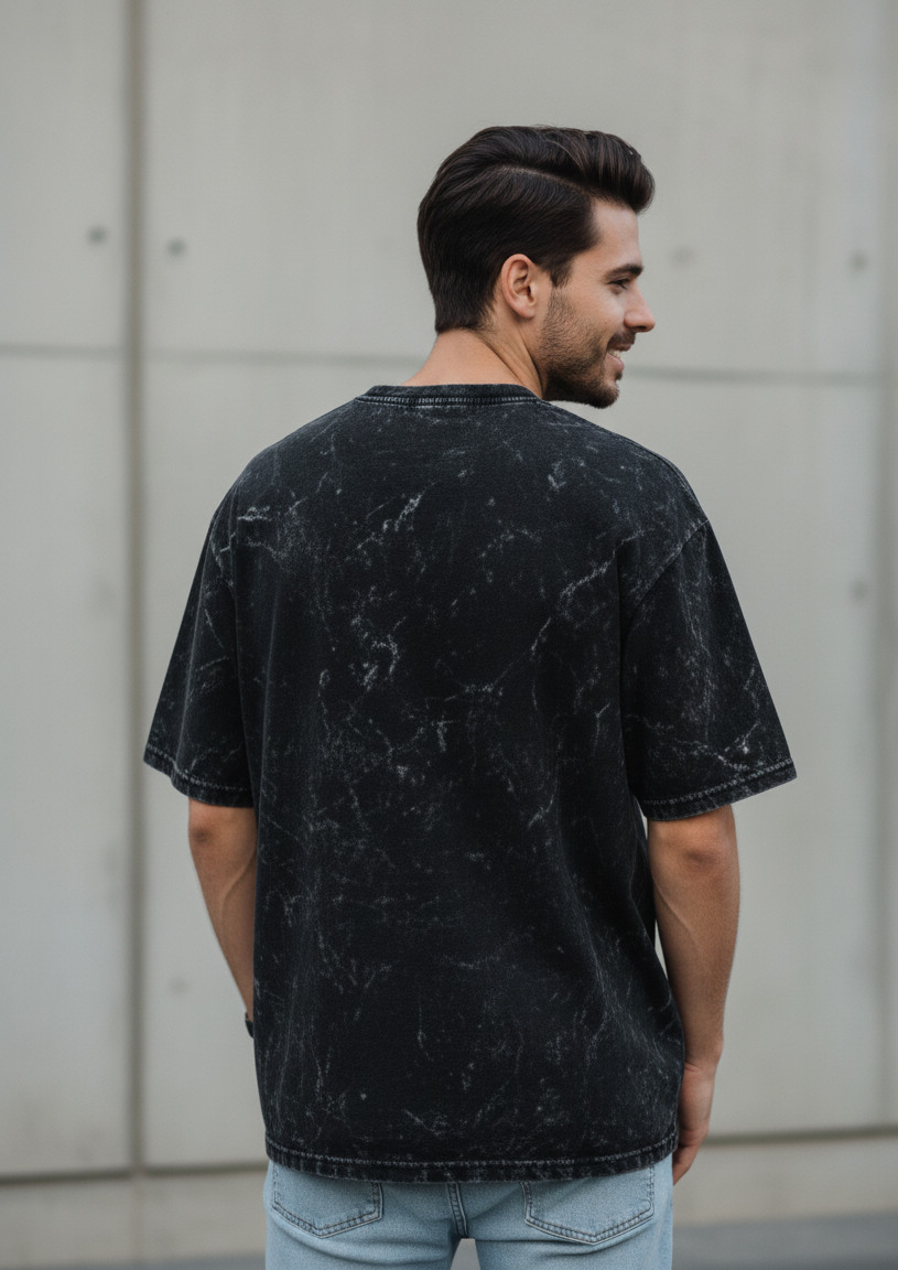 MODRIP's Black Acid Washed Unisex Oversized Tee