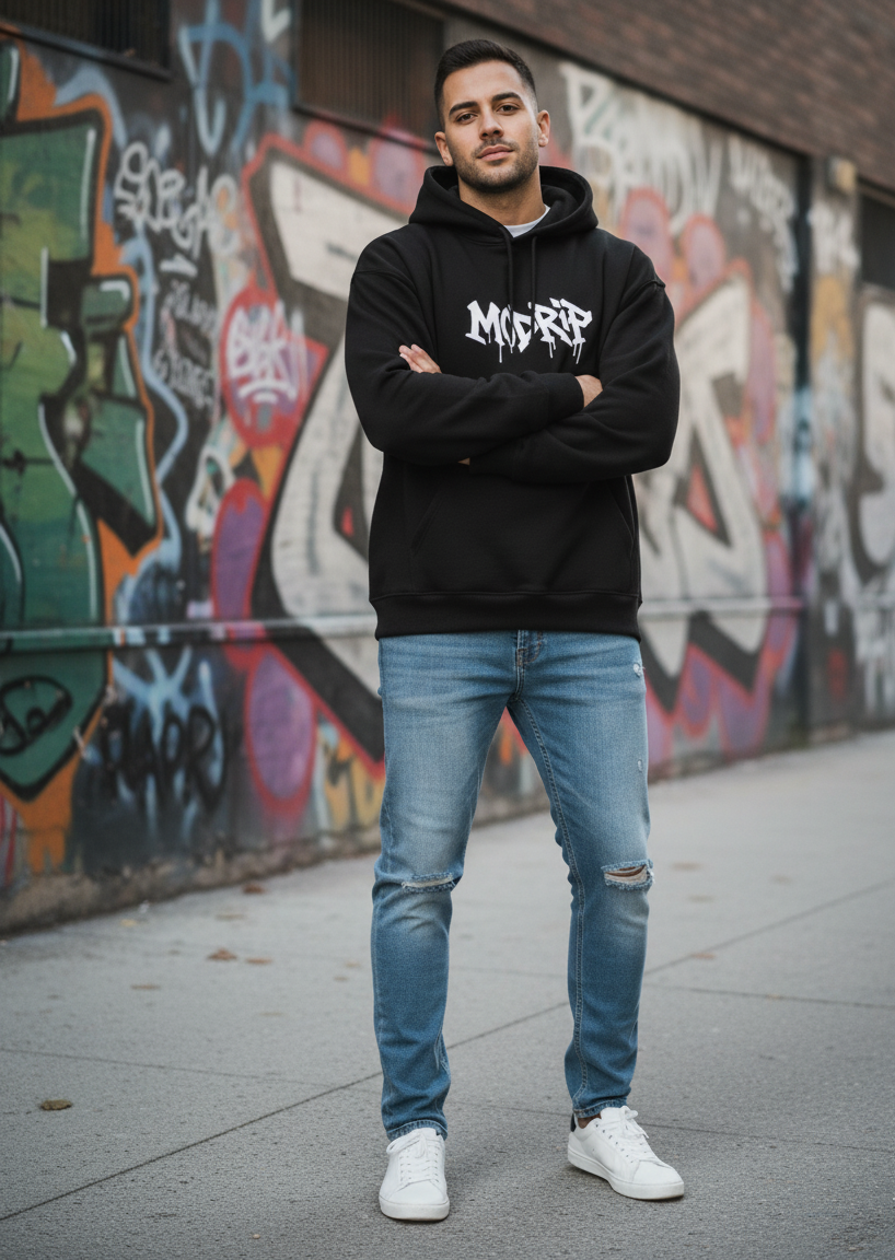 MODRIP's Axiom Black Oversized Unisex Hoodie