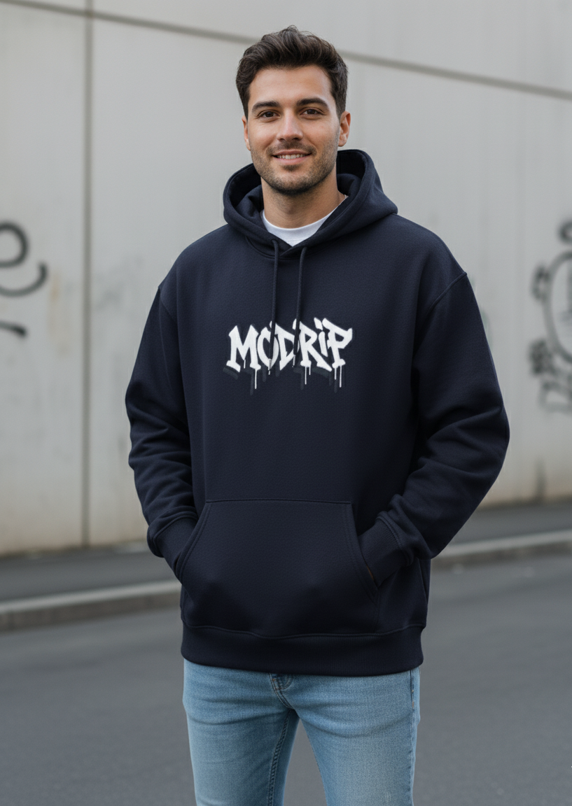 MODRIP's Axiom Navy Blue Oversized Unisex Hoodie