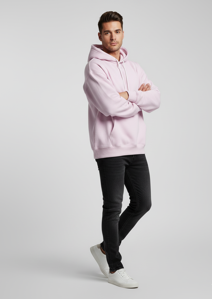 MODRIP's Light Baby Pink Oversized Unisex Hoodie
