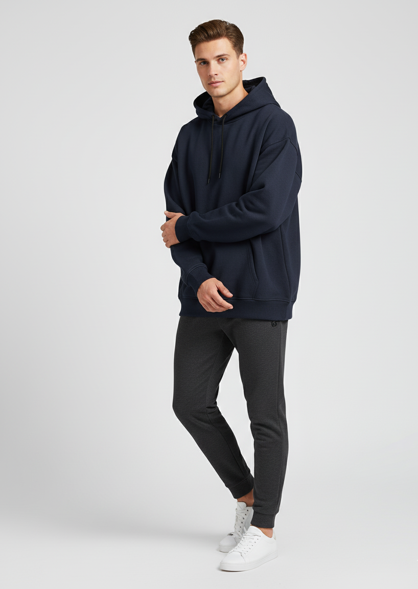 MODRIP's Navy Blue Oversized Unisex Hoodie