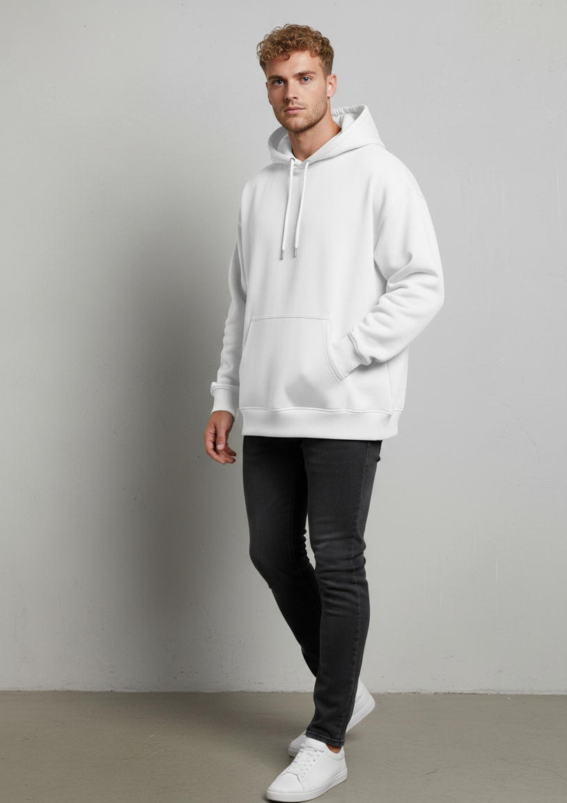 Modrip's White Oversized Unisex Hoodie
