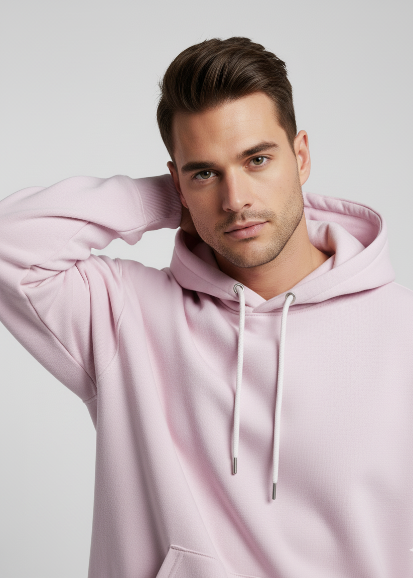 MODRIP's Light Baby Pink Oversized Unisex Hoodie