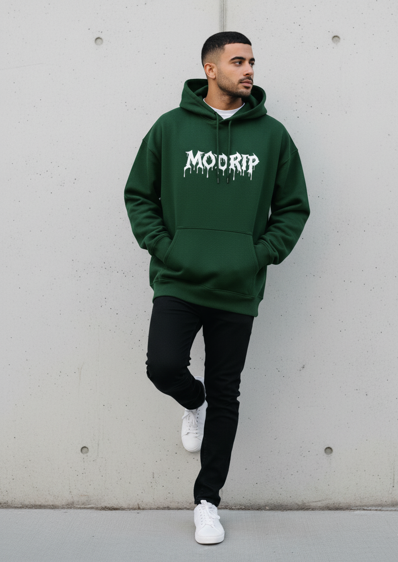 MODRIP's Axiom BottleGreen Oversized Unisex Hoodie
