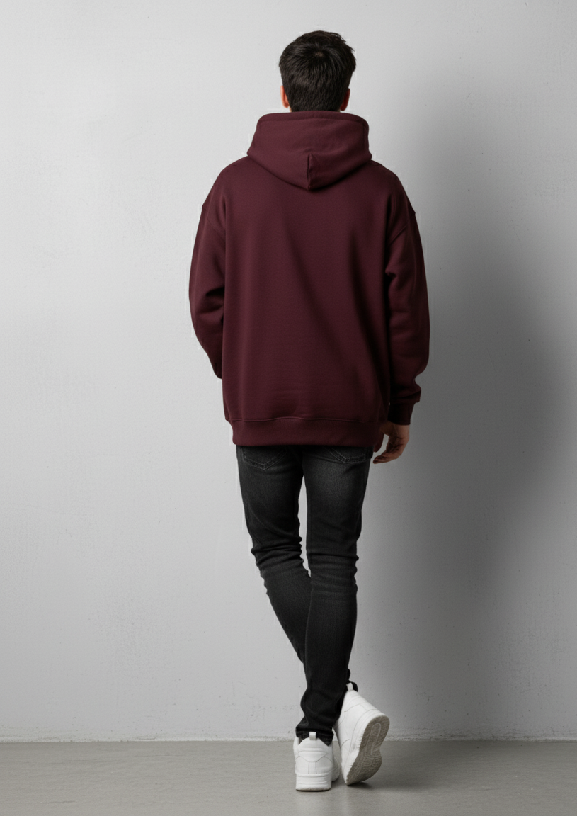MODRIP's Axiom Maroon Oversized Unisex Hoodie