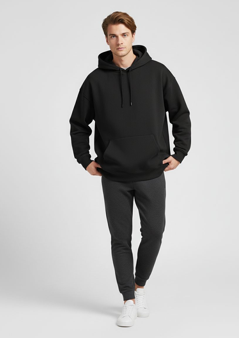 Modrip's Black Oversized Unisex Hoodie