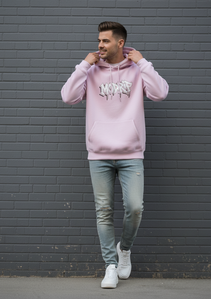 MODRIP's Axiom Light BabyPink Oversized Unisex Hoodie