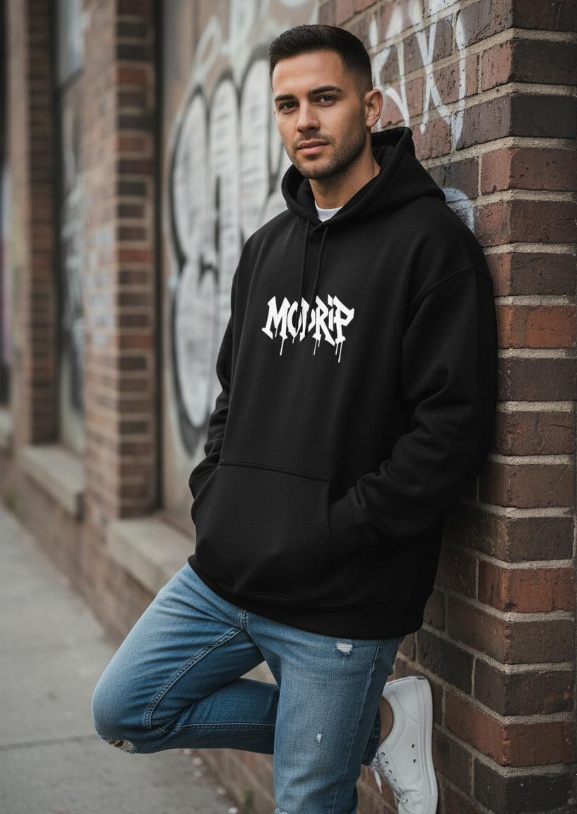 MODRIP's Axiom Black Oversized Unisex Hoodie