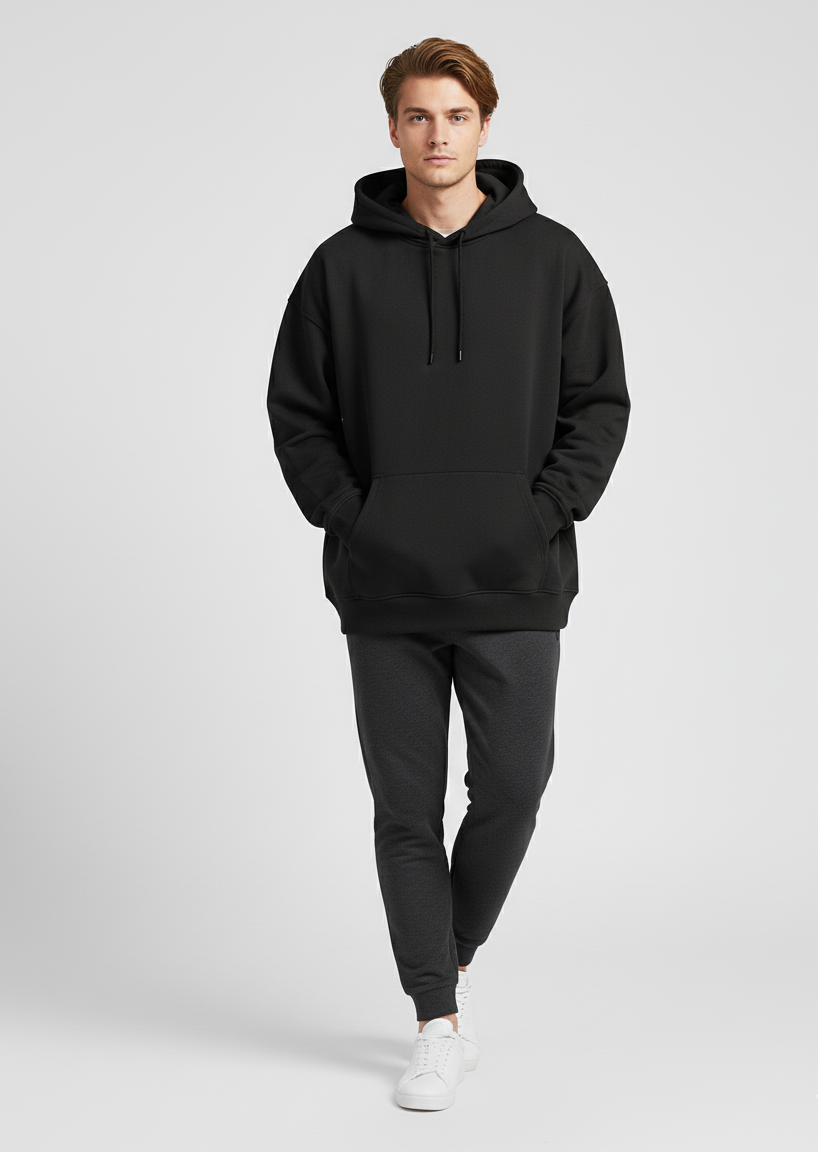 Modrip's Black Oversized Unisex Hoodie