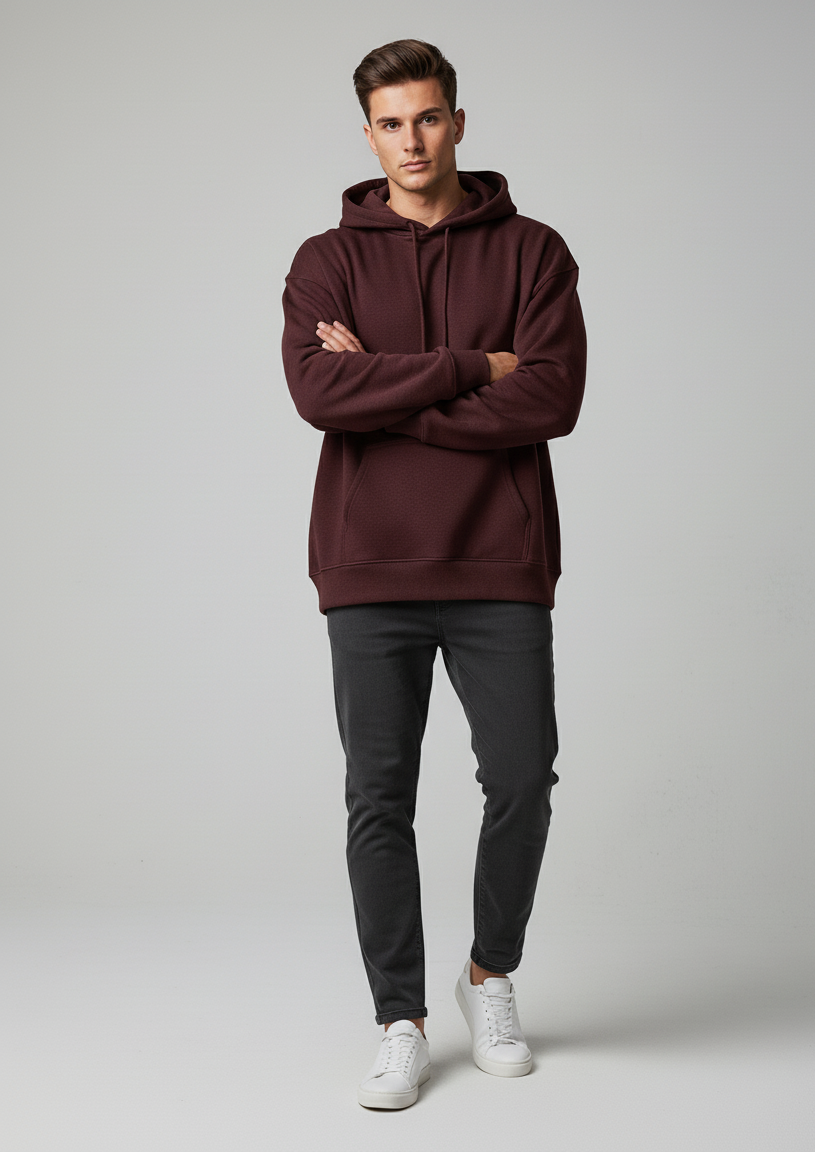 MODRIP's Maroon Oversized Unisex Hoodie