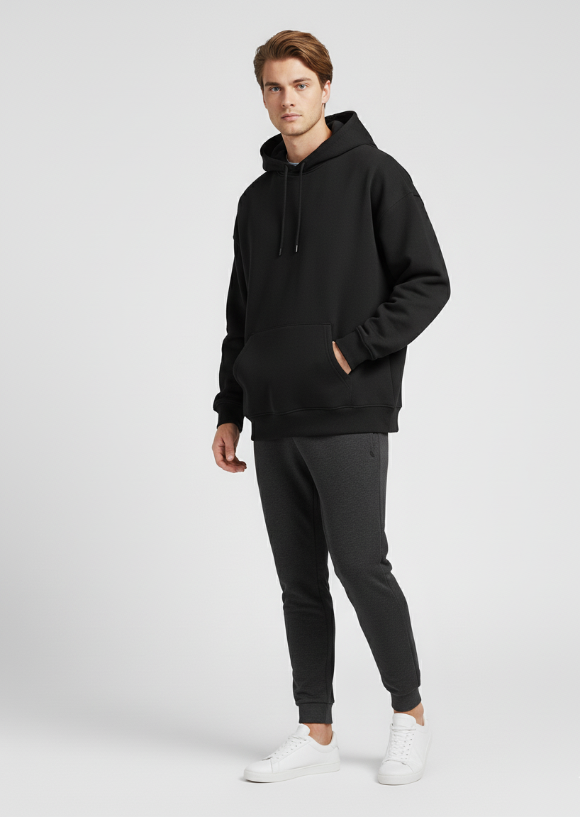 Modrip's Black Oversized Unisex Hoodie