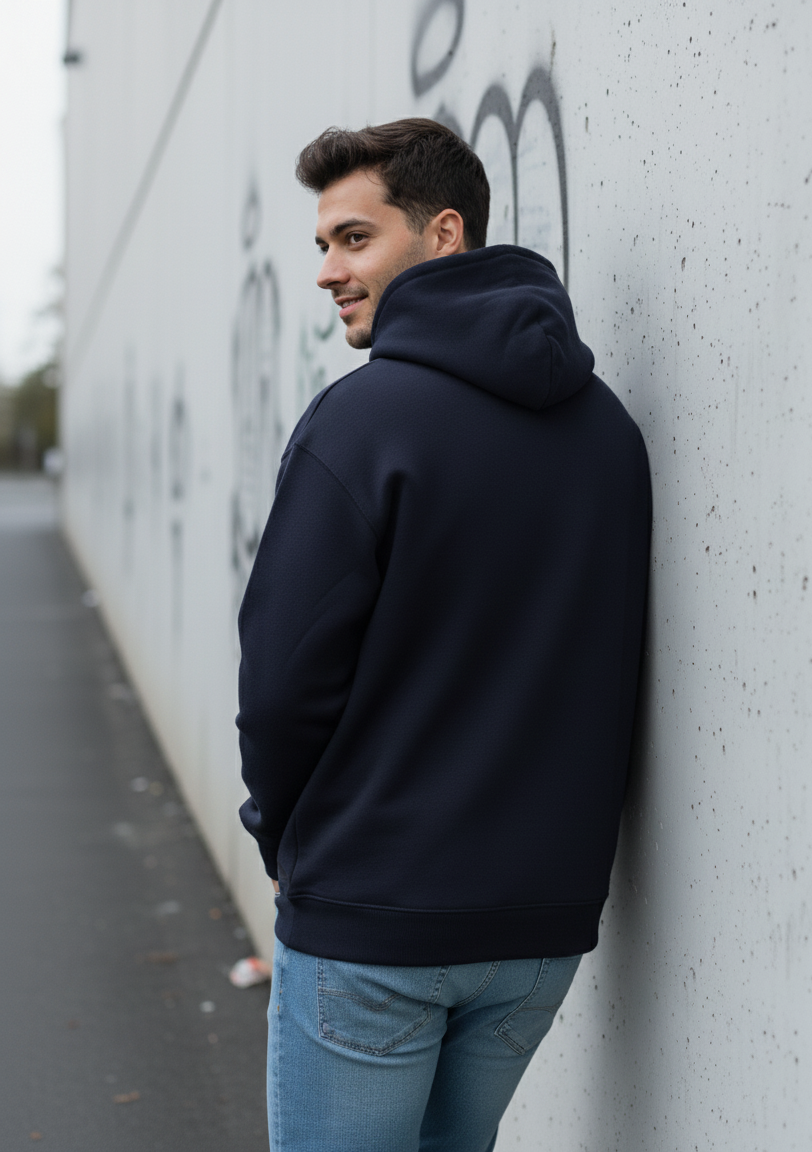 MODRIP's Axiom Navy Blue Oversized Unisex Hoodie