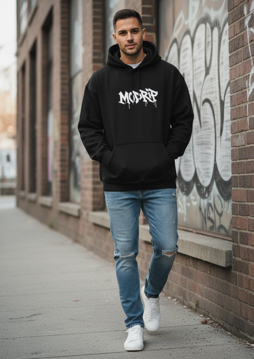 MODRIP's Axiom Black Oversized Unisex Hoodie