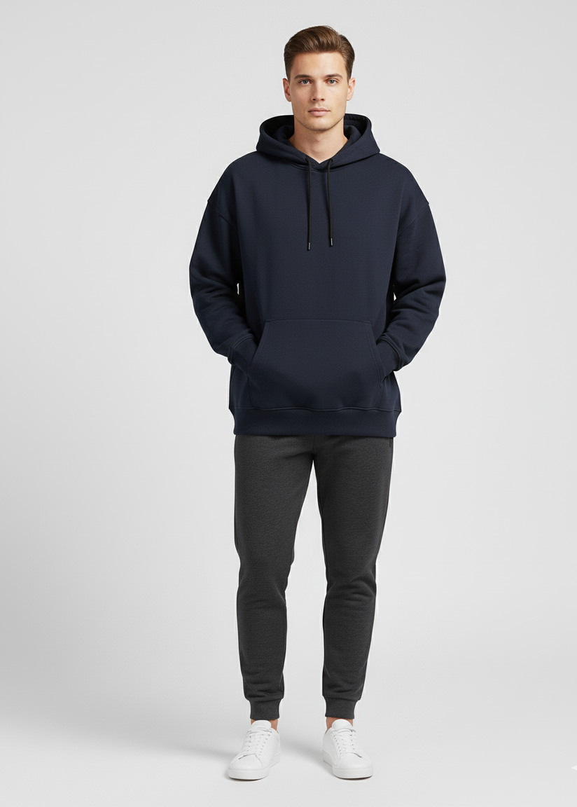 MODRIP's Navy Blue Oversized Unisex Hoodie