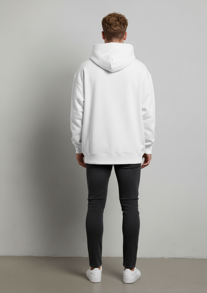 Modrip's White Oversized Unisex Hoodie