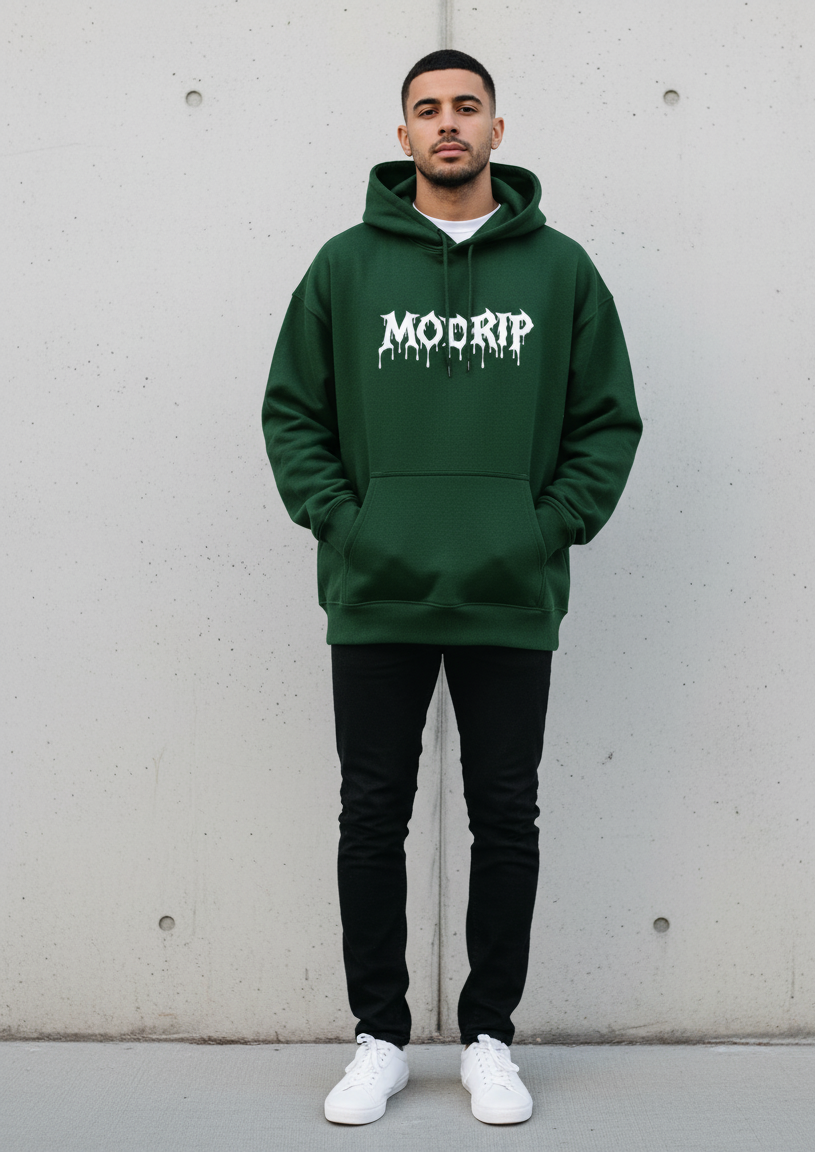 MODRIP's Axiom BottleGreen Oversized Unisex Hoodie