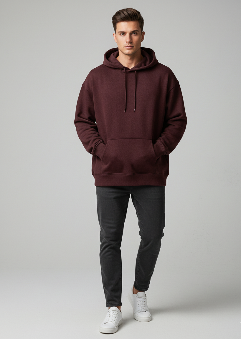 MODRIP's Maroon Oversized Unisex Hoodie