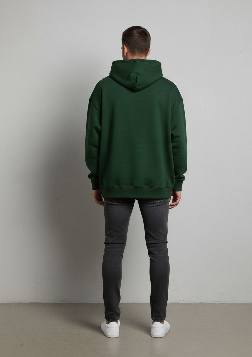 MODRIP's Bottle Green Oversized Unisex Hoodie