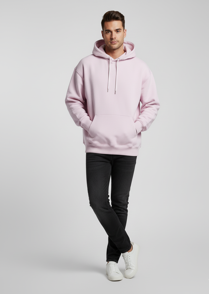 MODRIP's Light Baby Pink Oversized Unisex Hoodie